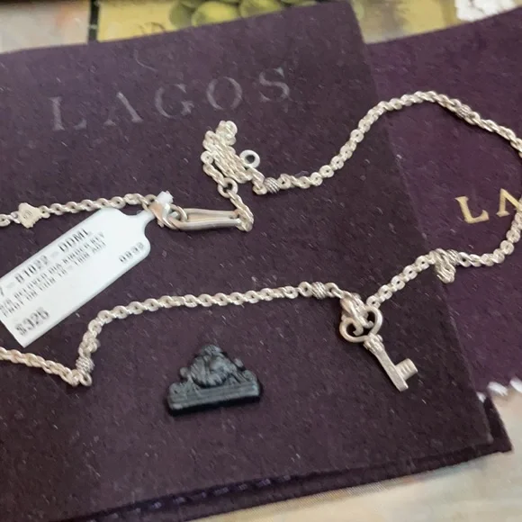 COPY - Lagos Sterling Silver diamond key pendant necklace - Picture 2 of 6